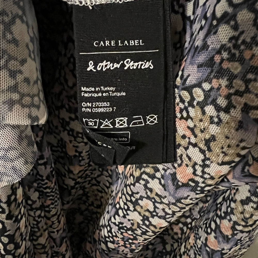& OTHER STORIES Sheer Floral Midi Ruffle Dress Size 10 - Picture 9 of 13